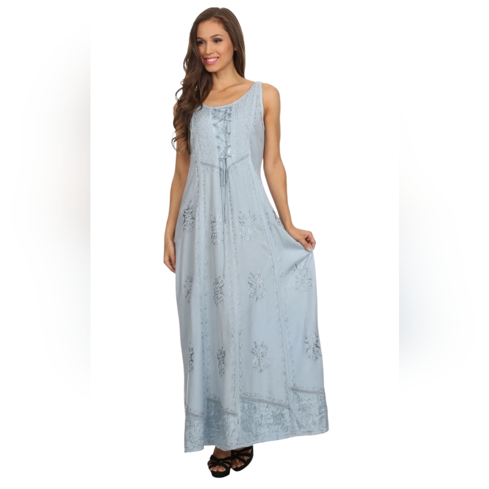 NWT Advance Apparels Stella Sleeveless Adjustable Caftan Corset Dress Size S/M